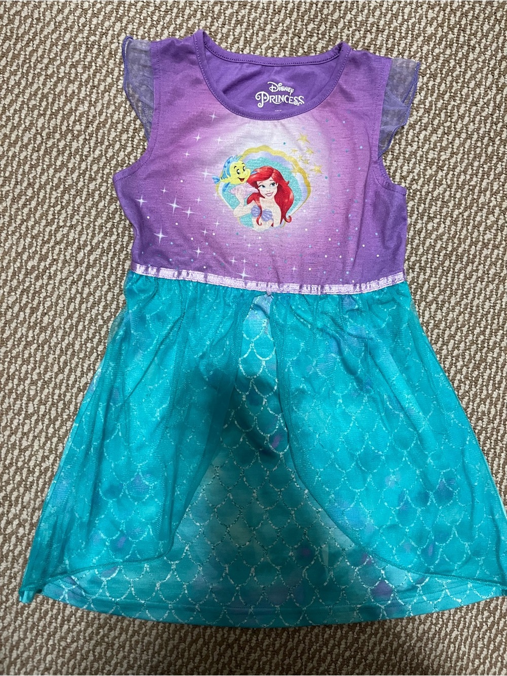 Girls 4T Disney Princess the little mermaid Ariel Purple & Teal Dress